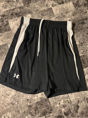 Under Armour Black Athletic Shorts with White Accents